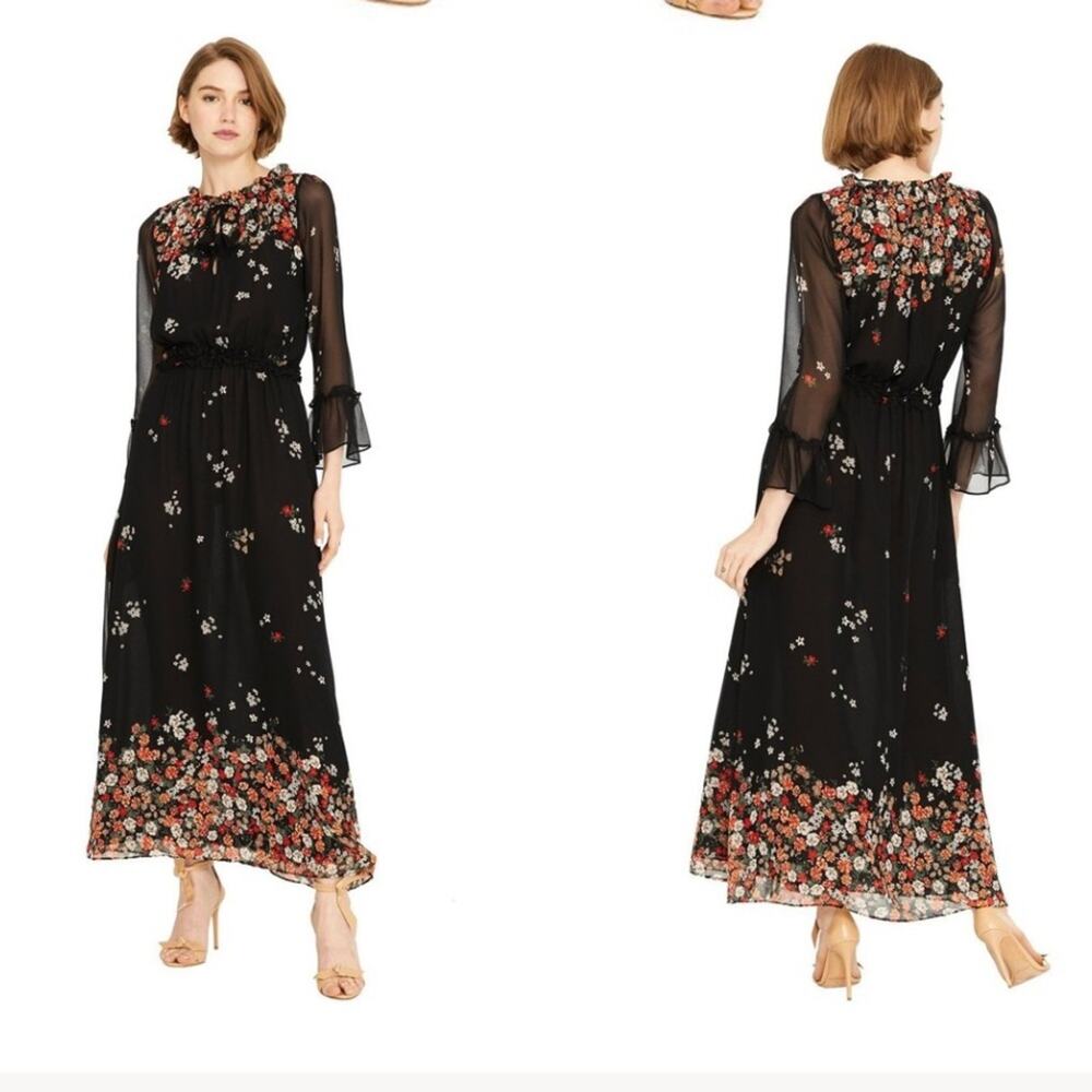 Misa Los Angeles ILYANA black floral dress XS